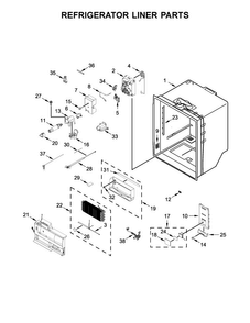 Refrigerator Liner Parts Diagram and Parts List for WRF964CIHM00  Whirlpool Refrigerator