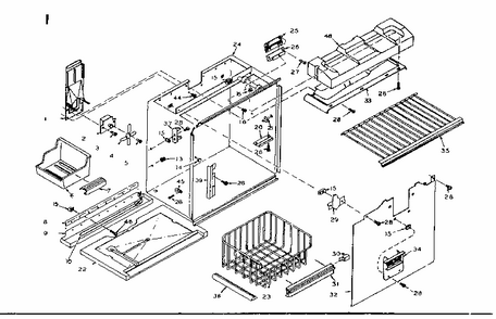 Freezer Section Parts Diagram and Parts List for 106W14GIML1  Kenmore Refrigerator