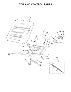 Top And Control Parts Diagram and Parts List for 11044422610  Kenmore Washer