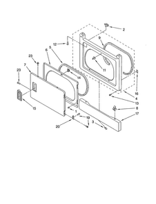 Dryer Front Panel And Door Diagram and Parts List for 110C92962200  Kenmore Washer Dryer Combo