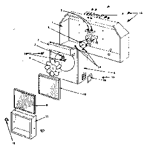 Range Hood Assembly Diagram and Parts List for 1555356700  Kenmore Range Hood