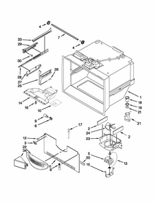 Freezer Liner Parts Diagram and Parts List for 59679222014  Kenmore Refrigerator