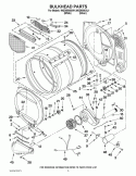 BULKHEAD PARTS Diagram and Parts List for WGD5500XL1  Whirlpool Dryer