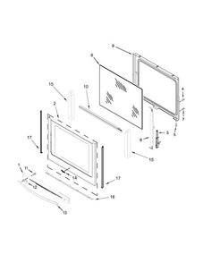 Door Parts Diagram and Parts List for WFE745H0FS0  Whirlpool Range