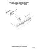 CONTROL PANEL AND LATCH PARTS Diagram and Parts List for KUDS35FXSS5  KitchenAid Dishwasher