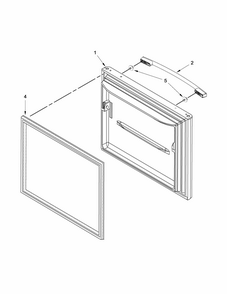 Freezer Door Parts Diagram and Parts List for 59669353010  Kenmore Refrigerator