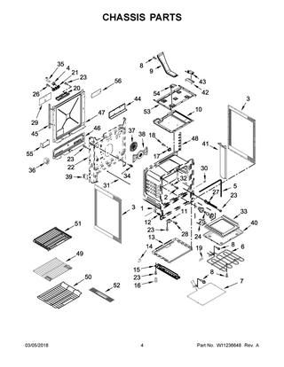 Chassis Parts Diagram and Parts List for KSDB900ESS3  Whirlpool Range