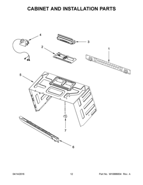 07 - CABINET AND INSTALLATION PARTS Diagram and Parts List for YKMHS120EB1  Whirlpool Microwave