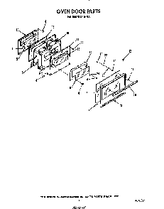 Oven Door Diagram and Parts List for N9157*0  Roper Range