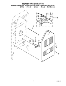 Rear Chassis Parts Diagram and Parts List for YKERC507HA0  Whirlpool Range