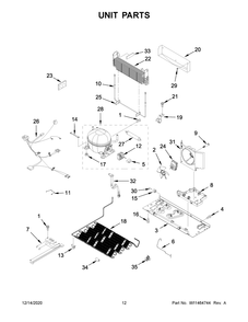 Unit Parts Diagram and Parts List for WRF535SMHZ05  Whirlpool Refrigerator