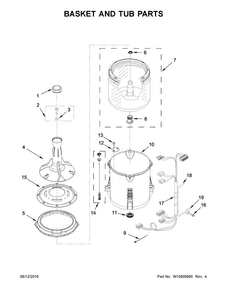 Basket And Tub Parts Diagram and Parts List for ITW4671EW1  Inglis Washer