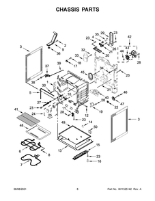 Chassis Parts Diagram and Parts List for WFE550S0HZ2  Whirlpool Range