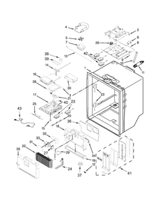 Refrigerator Liner Parts Diagram and Parts List for WRV976FDEM00  Whirlpool Refrigerator