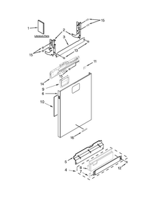 Door And Panel Parts Diagram and Parts List for KDHE704DSS0  KitchenAid Dishwasher