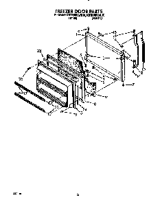 Freezer Door Diagram and Parts List for KTRD18KXWH00  KitchenAid Refrigerator