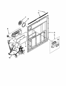 Door Parts Diagram and Parts List for 66515049K112  Kenmore Dishwasher