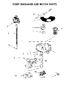 07 - PUMP, WASHARM AND MOTOR PARTS Diagram and Parts List for WDT730PAHZ0  Whirlpool Dishwasher