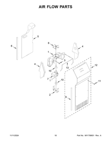 10 - Air Flow Parts Diagram and Parts List for WRS315SDHM13  Whirlpool Refrigerator