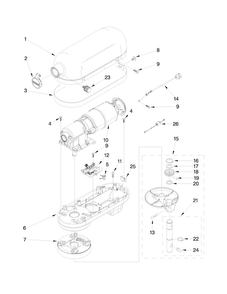 Case, Gearing And Planetary Unit Parts Diagram and Parts List for 5KSM7580XBAC0  KitchenAid Mixer