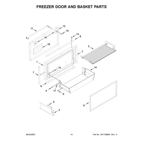 Freezer Door And Basket Parts Diagram and Parts List for KBFN502EBS06  KitchenAid Refrigerator