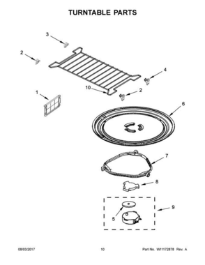 06 - Turntable Parts Diagram and Parts List for KHMS2040BW2  KitchenAid Microwave Oven Combo