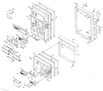 Door Parts Diagram and Parts List for 106N14F-1  Kenmore Refrigerator