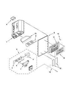Dispenser Parts Diagram and Parts List for WRS321CDBM00  Whirlpool Refrigerator