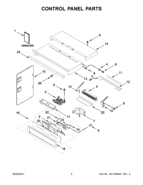 02 - CONTROL PANEL PARTS Diagram and Parts List for JMW3430HS00  Whirlpool 
