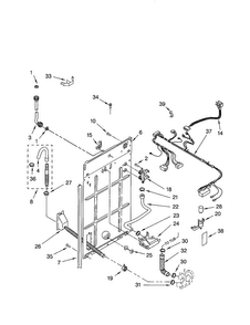 Controls And Rear Panel Diagram and Parts List for 8530090  Whirlpool Washer
