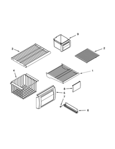Freezer Shelf Parts Diagram and Parts List for KSSO42FTX18  KitchenAid Refrigerator