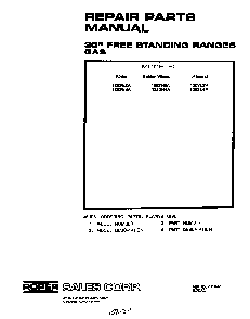 Front Cover Diagram and Parts List for 1353*4A  Roper Range