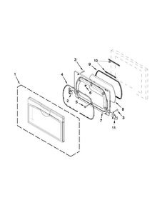 Door Parts Diagram and Parts List for WGD5800BC0  Whirlpool Dryer