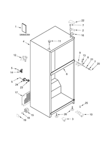 Cabinet Parts Diagram and Parts List for WRT318FMDB00  Whirlpool Refrigerator