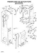 FREEZER LINER AND AIR FLOW PARTS Diagram and Parts List for KSSO48FMX00  KitchenAid Refrigerator