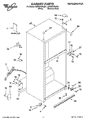 CABINET PARTS Diagram and Parts List for 5GR2SHKXLQ01  Whirlpool Refrigerator