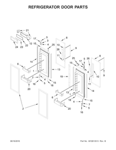 Refrigerator Door Parts Diagram and Parts List for KBFN502ESS01  KitchenAid Refrigerator