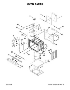 Oven Parts Diagram and Parts List for KODT107ESS01  KitchenAid Wall Oven