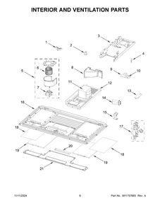 04 - Interior And Ventilation Parts Diagram and Parts List for YWMML5530RV00  Whirlpool Microwave