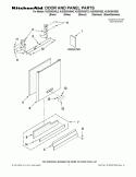 DOOR AND PANEL PARTS Diagram and Parts List for KUDK30IVBS2  Whirlpool Dishwasher