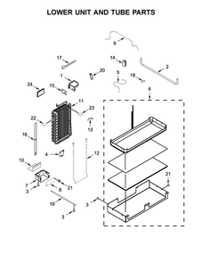 Lower Unit And Tube Parts Diagram and Parts List for KBSD602ESS01  KitchenAid Refrigerator