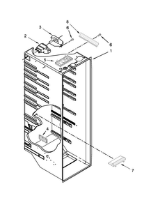 Refrigerator Liner Parts Diagram and Parts List for WRS325FNAE02  Whirlpool Refrigerator