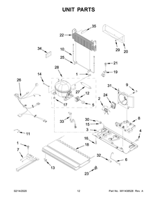 Unit Parts Diagram and Parts List for WRFA32SMHZ03  Whirlpool Refrigerator