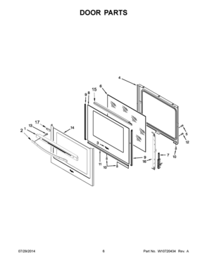04 - DOOR PARTS Diagram and Parts List for YWEE760H0DS0  Whirlpool Range