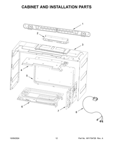07 - Cabinet And Installation Parts Diagram and Parts List for YKMMF730PPS00  Whirlpool Microwave