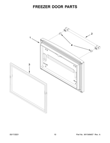 Freezer Door Parts Diagram and Parts List for MFF2558FEZ08  Whirlpool Refrigerator
