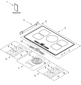 Cooktop Parts Diagram and Parts List for KCIT736SSS00  Whirlpool Cooktop