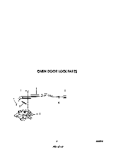 Oven Door Lock Diagram and Parts List for B9608*4  Roper Range