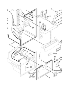 Liner Parts Diagram and Parts List for WRF560SMYB02  Whirlpool Refrigerator