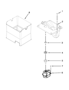 Motor And Ice Container Parts Diagram and Parts List for WRF736SDAT00  Whirlpool Refrigerator